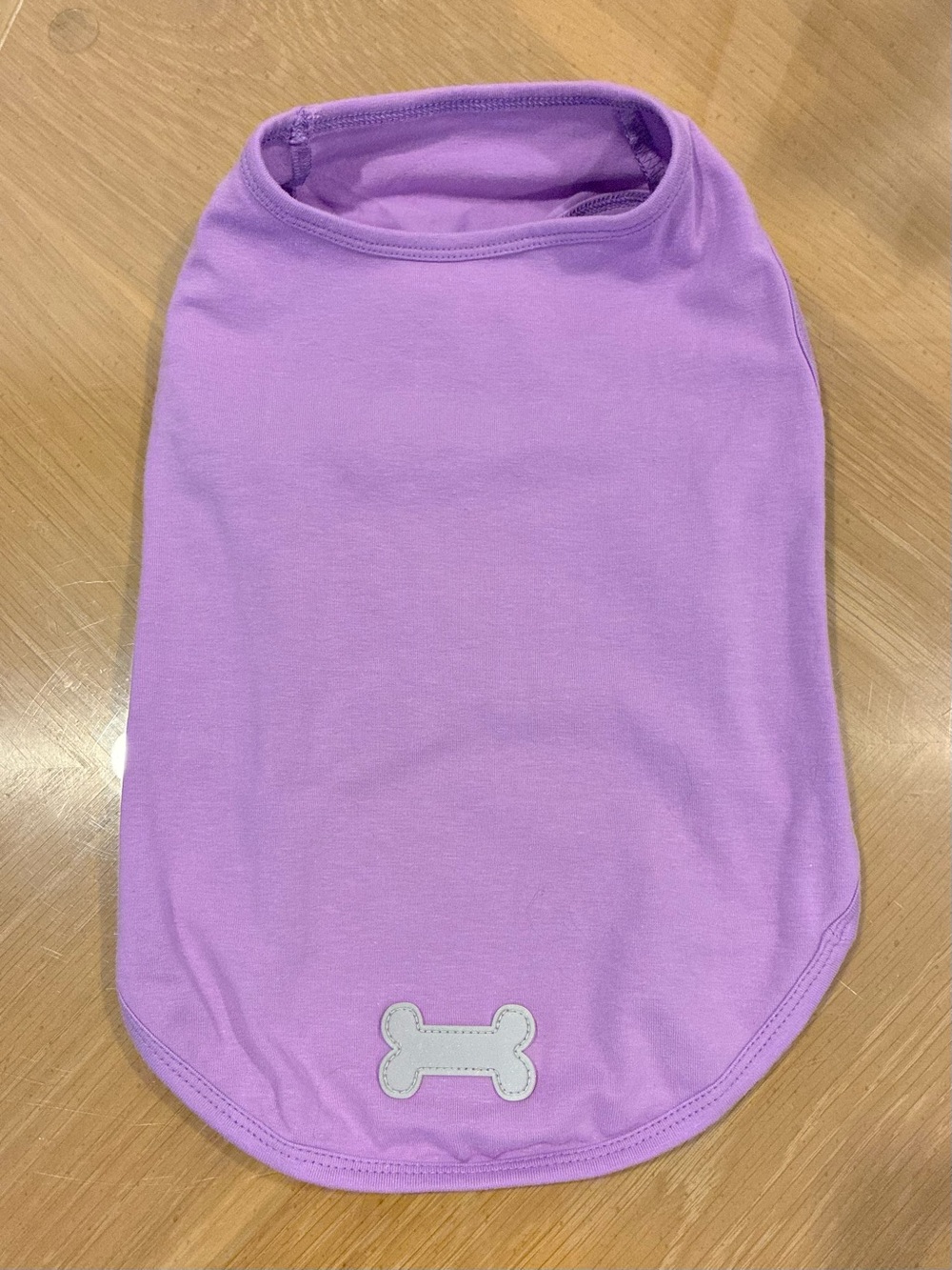 NWOT Cotton Dog Tee/Tank Shirt with Reflective Patch, Purple. Large